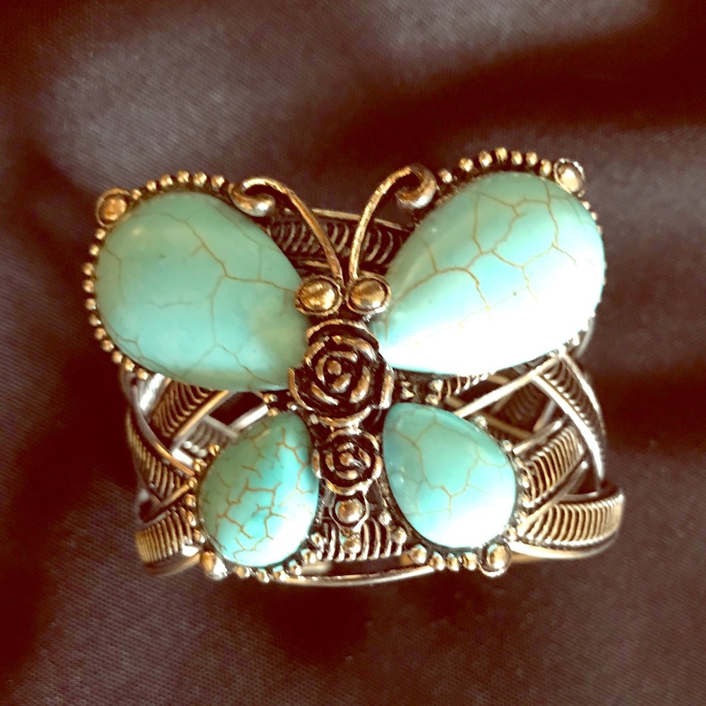 Turquoise Butterfly Cuff Bracelet